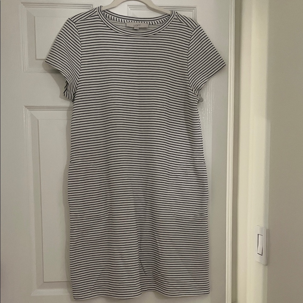 Classic Black and White Striped Dress